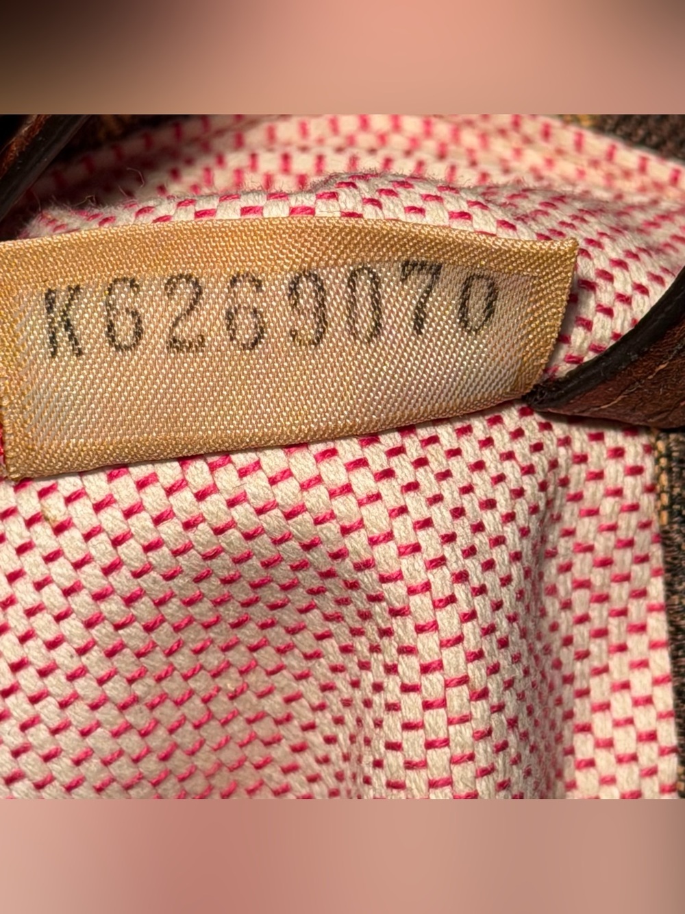 Vintage Dooney & Bourke Signature DB Monogram Satchel Bag - Brown & Oxblood - Picture 13 of 13